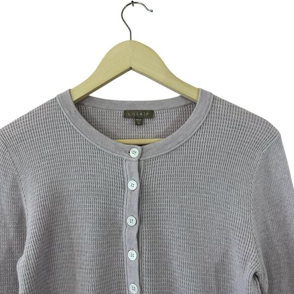 Lilla P Medium Sweater Top Pullover Long Sleeve Pale Purple Cotton Modal Womens - Picture 11 of 12